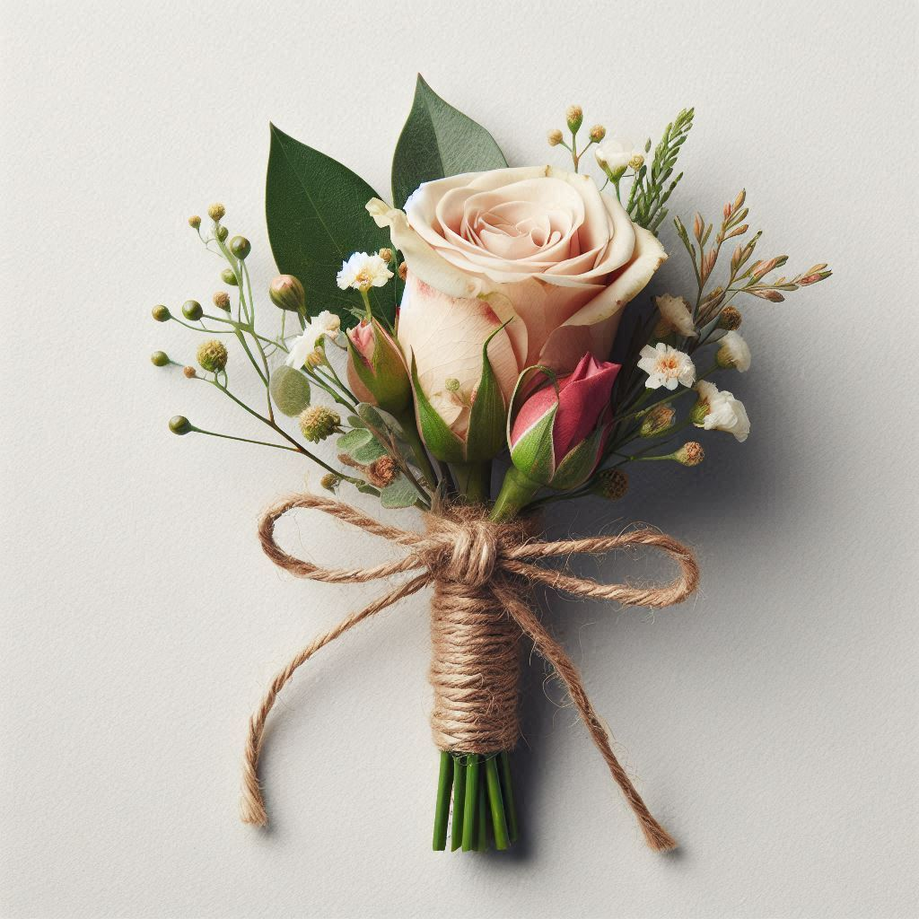 Floral boutonniere detail shot showing fresh flower arrangement by April Flowers Burnaby